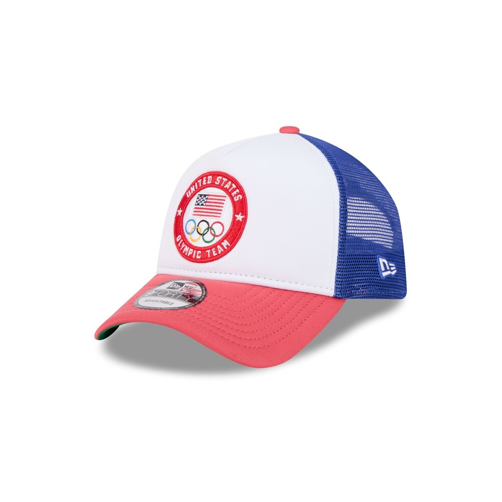 New Era Team USA Olympics White 9FORTY A-Frame Trucker Hat - One Size